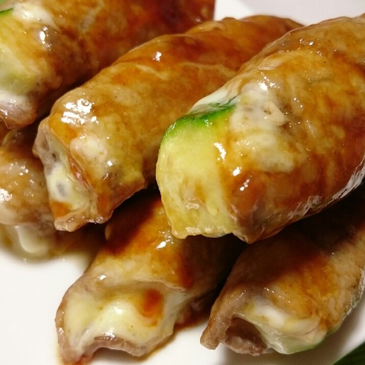 ズッキーニの肉巻きチーズin レシピ 作り方 By Mamichin555 楽天レシピ